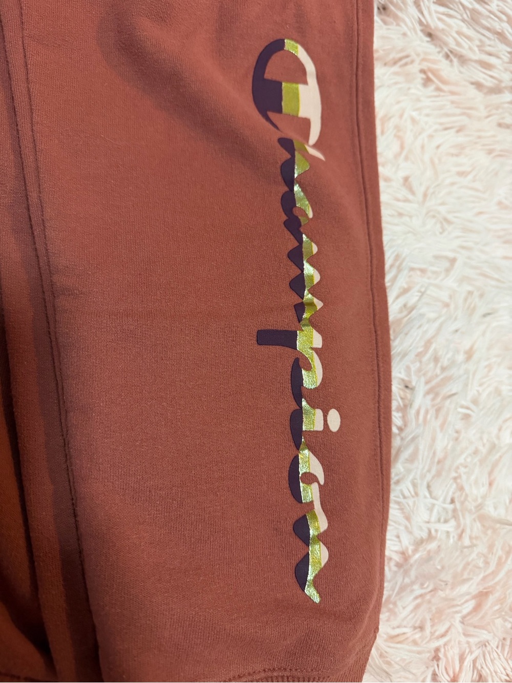 Champion Rust Red  joggers with Script Logo